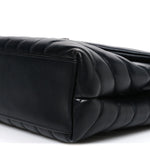 Calfskin Y Quilted Monogram Small Loulou Chain Satchel Black