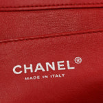 Lambskin Quilted Clutch With Chain Flap Red