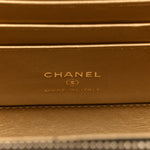 Lambskin Quilted Pearl Crush Small Vanity Case With Chain Black