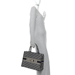 Oblique Medium Book Tote Blue Multicolor