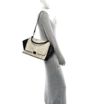 Snakeskin Calfskin Medium Trapeze White Black
