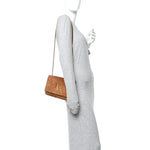 Suede Small Monogram Kate Satchel Macaron