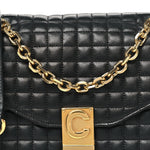 Calfskin Quilted Medium C Bag Black