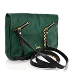 Calfskin Trophe Twist Pocket Shoulder Bag Emerald