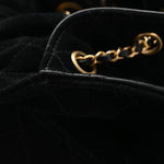 Suede Quilted Medium Chanel 25 Handbag Black