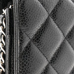 Caviar Quilted Wallet on Chain WOC Black