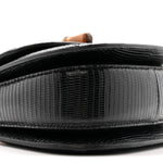 Sequin Lizard Embossed GG Mini Bamboo 1947 Top Handle Chain Bag Black White