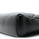 Shiny Crumpled Calfskin Quilted Mini 31 Shopping Bag Black
