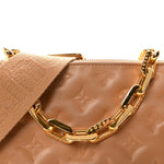 Lambskin Embossed Monogram Coussin PM Camel