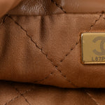 Shiny Calfskin Quilted Mini Chanel 22 Dark Beige