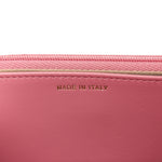 Caviar Quilted Textured CC Wallet On Chain WOC Pink