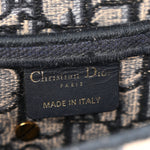Oblique Embroidered Saddle Bag Blue