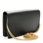 Calfskin Mini GG Marmont Chain Wallet Black
