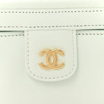 Shiny Caviar Preppy Coco Long Vanity With Strap Light Blue