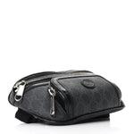 GG Supreme Monogram Textured Calfskin Retro Interlocking G Belt Bag Black
