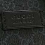 GG Supreme Monogram Appia Calfskin Web Mini Tote Bag Black
