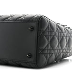 Ultra Matte Calfskin Cannage Medium Lady Dior Black