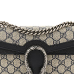 GG Supreme Monogram Textured Dollar Calfskin Small Rectangular Dionysus Shoulder Bag Beige Blue