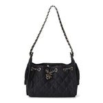 Denim Quilted Mini Chanel 25 Handbag Dark Blue