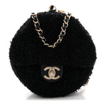 Tweed Coco Beach Barrel Shoulder Bag Black
