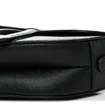 Grained Calfskin Saddle Bag With Strap Black
