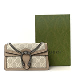 GG Supreme Monogram Textured Dollar Calfskin Super Mini Dionysus Shoulder Bag Beige Mystic White Oatmeal