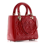 Patent Cannage Medium Lady Dior Red