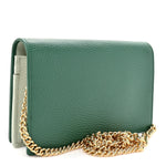 Dollar Calfskin Mini GG Marmont Chain Wallet Emerald Green Salvy Green