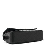 Lambskin Quilted Medium Double Flap Black