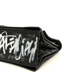 Agneau Arena Graffiti Medium Crush Chain Bag Black White