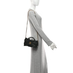 Lambskin Quilted Mini Bow Bag Black