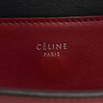 Shiny Smooth Calfskin Medium Frame Shoulder Bag Red Navy