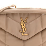 Lambskin Quilted Small Loulou Puffer Monogram Chain Satchel Dark Beige