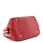 Calfskin Stitched Small Egyptian Amulet Drawstring Bag Red