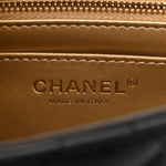 Lambskin Quilted Enamel Mini Pearl Crush Flap Black
