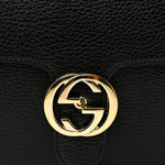 Dollar Calfskin Small Interlocking G Shoulder Bag Black