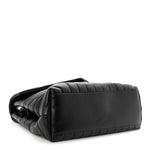 Calfskin Y Quilted Monogram Medium Loulou Chain Satchel Black