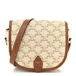 Triomphe Canvas Medium Folco Bag White