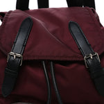 Nylon Medium Rucksack Backpack Burgundy Red