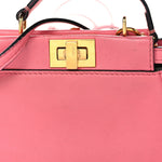 Shiny Nappa Micro Peekaboo Iconic Satchel  Rosa Fluo
