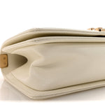 Caviar Quilted Medium Boy Flap White
