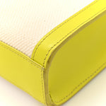 Canvas Calfskin Mini Vertical Cabas Neon Yellow
