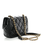 Lambskin Quilted Mini Flap Black