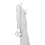 Lambskin Quilted Chain Around Pouch Hobo White