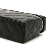 Caviar Quilted Top Handle Slim Vanity With Chain Black