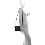Pebbled Calfskin Shoulder Bag  Black