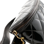 Patent Calfskin Quilted Waist Belt Bag 70 28 Black