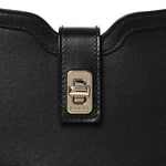 Calfskin Mini Moon Side Shoulder Bag Black