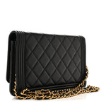 Lambskin Quilted Boy Wallet On Chain WOC Black