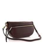 Shiny Lambskin Soft Triomphe Little Half Moon Bag Brick